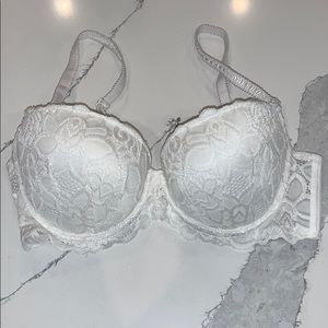 34C White Lace Push-up Bra